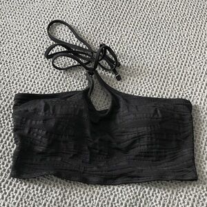 Aerie Keyhole Black Halter Bikini Top size small